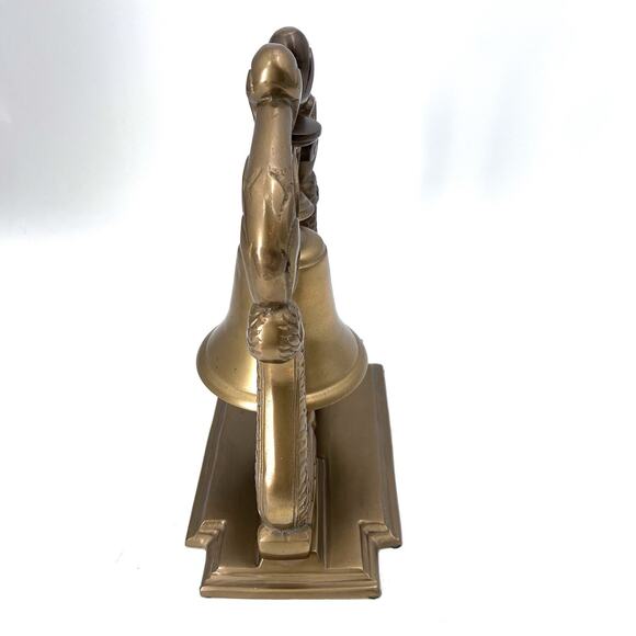 Vintage Large Ornate Brass Dolphin Koi Fish Ship Bell Nautical Decor - Picture 6 of 11